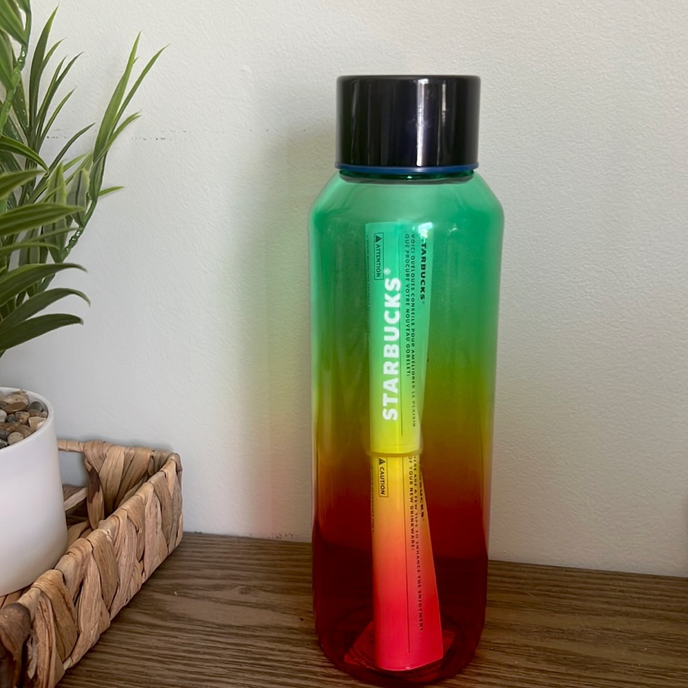 Starbucks Summer 2022 Rainbow Glass Water Bottle